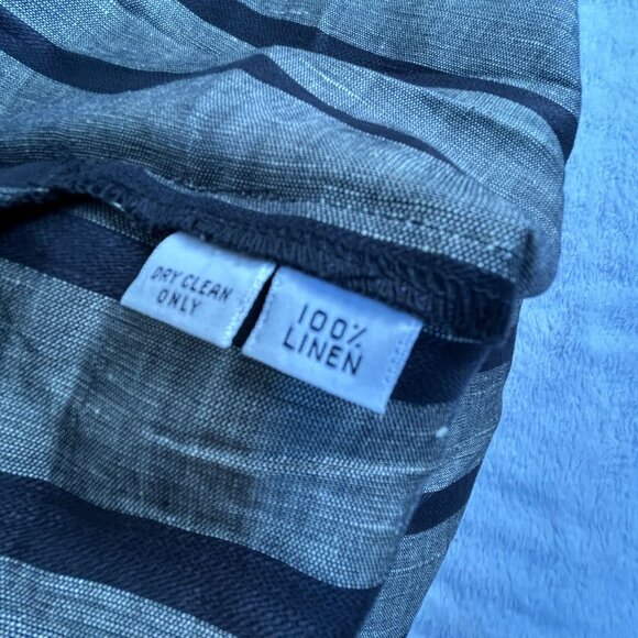 Opus 204 Seattle Vintage Striped Linen Long Coat Jacket Duster Robe Lagenlook - Picture 7 of 12